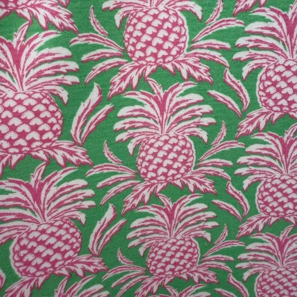 🍍Crown & Ivy Tropical Pink and Green scallop pineapple Dress XL - Picture 5 of 5